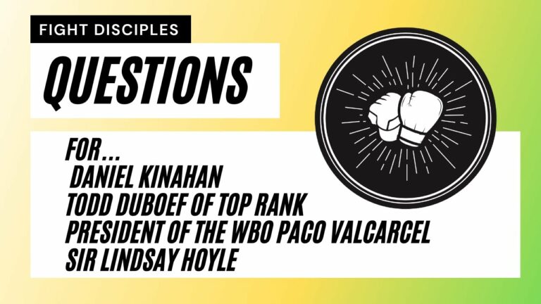 Questions for .. Daniel Kinahan, Todd Duboef Top Rank, WBO Paco Valcarcel and Sir Lindsay Hoyle